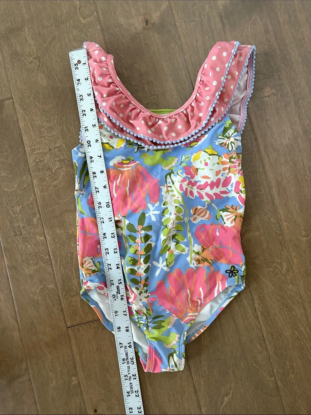 Matilda Jane Cool In the Pool One Piece Swimsuit Ruffle Collar Size 8